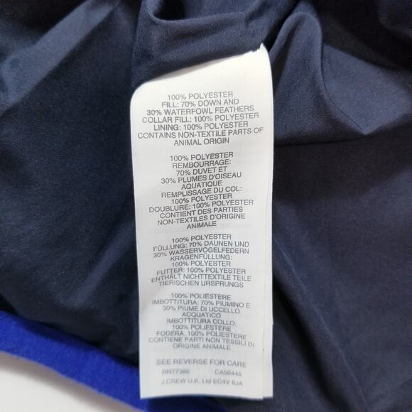 J. Crew Blue Fair Isle Quilted Printed Down Puffer Vest - Picture 11 of 12